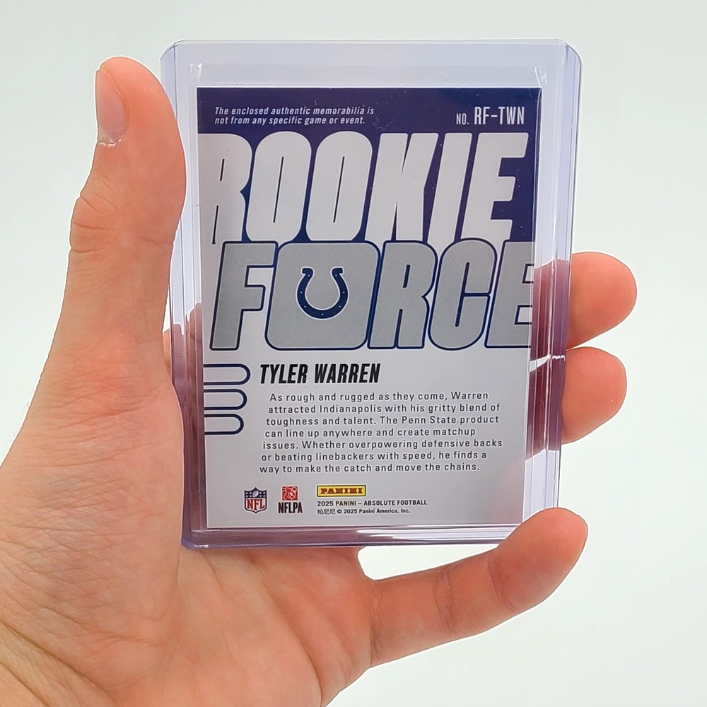 2025 Panini Absolute - Rookie Force Tyler Warren #RF-TWN (RC) - Picture 4 of 8